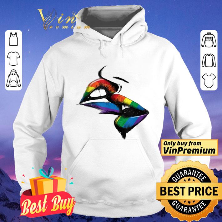 Lesbian Lips Kissing Rainbow shirt