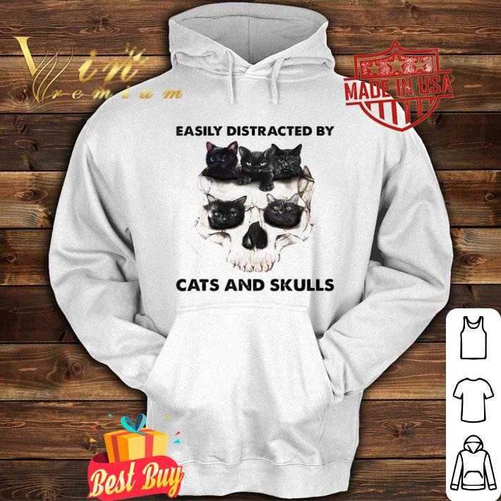 4029e6e6 easily distracted by black cats and skulls shirt 4 - Easily Distracted By Black Cats And Skulls shirt