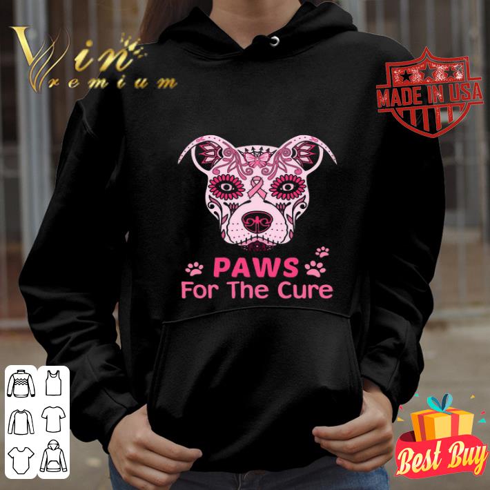 Pitbull Dog Tattoos Breast Cancer Awareness Paw for the cure shirt