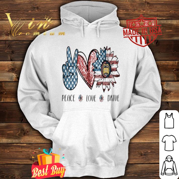 Peace Love Drive sunflower American flag shirt