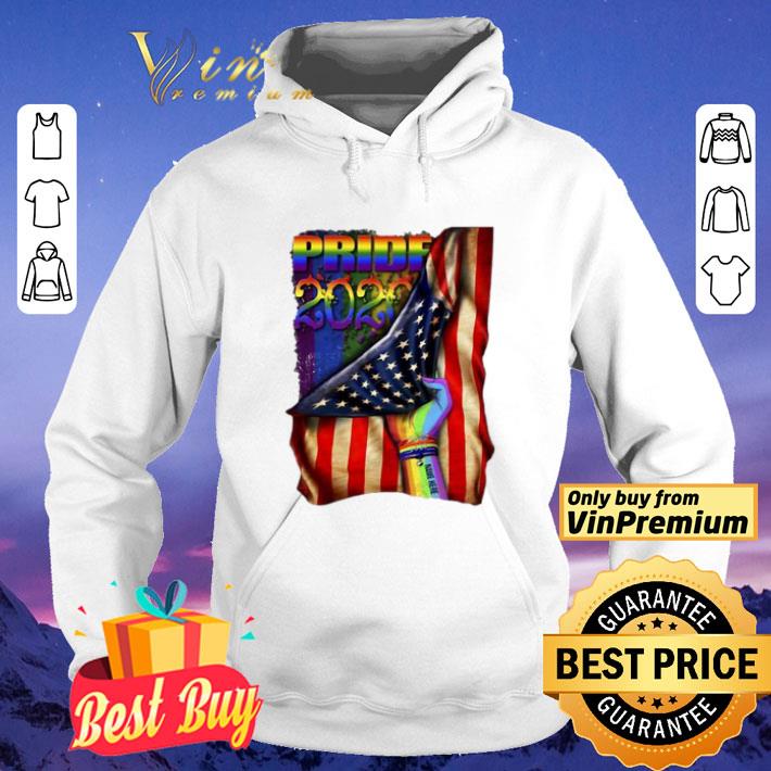 Pride 2020 Lgbt American Flag Hand Custom Name shirt