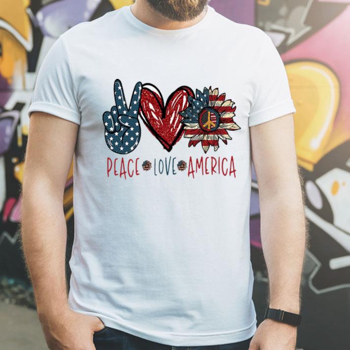 43e7c06d peace love america sunflower american flag shirt 4 - Peace Love America Sunflower American Flag shirt