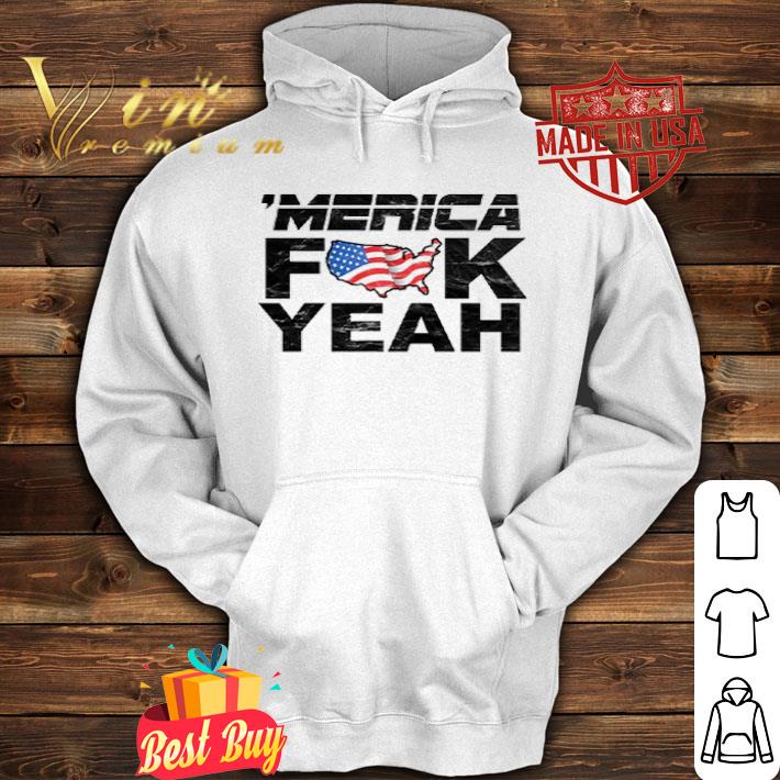 Merica Fuck Yeah Map American Flag 4th Of July shirt