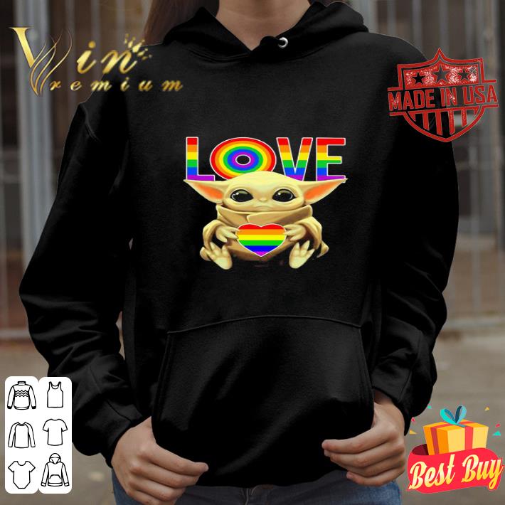 45f5a7e6 star wars baby yoda hug lgbt heart shirt 4 - Star Wars Baby Yoda Hug LGBT Heart shirt