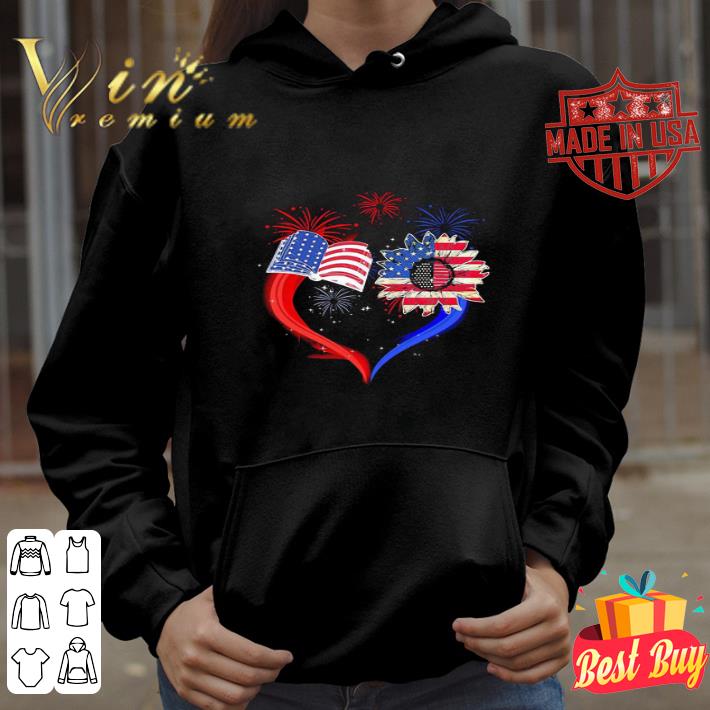 4b3bdb0c love book and sunflower american flag 4th of july day heart shirt 4 - Love Book And Sunflower American Flag 4th Of July Day Heart shirt