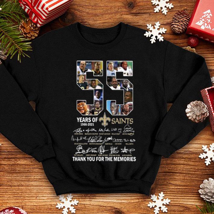 55 Years Of New Orlean Saints Thank You For The Memories Signatures shirt