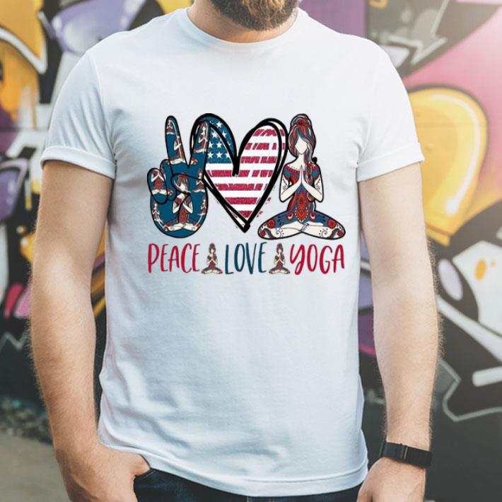 Peace Love Yoga American Flag shirt