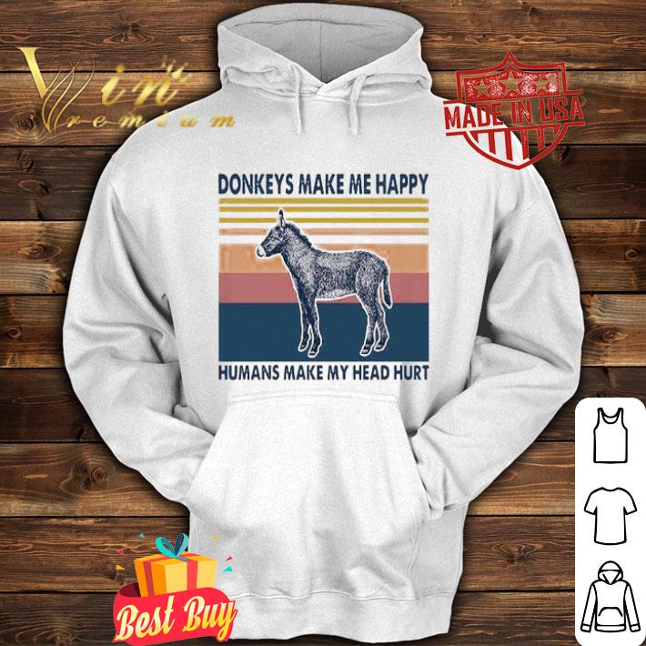 Vintage Donkeys Make Me Happy Humans Make My Head Hurt shirt