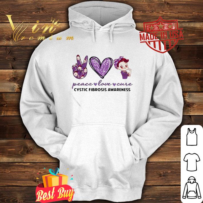 5756b171 peace love cystic fibrosis cancer awareness strong nurse shirt 4 - Peace Love Cystic Fibrosis Cancer Awareness Strong Nurse shirt