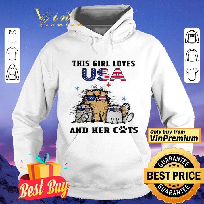 Independence day this girl loves USA and her cats paw shirt