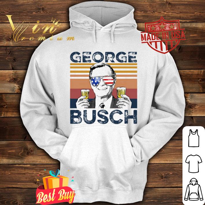 Busch George W. Bush Drink Beer Glass American Flag shirt