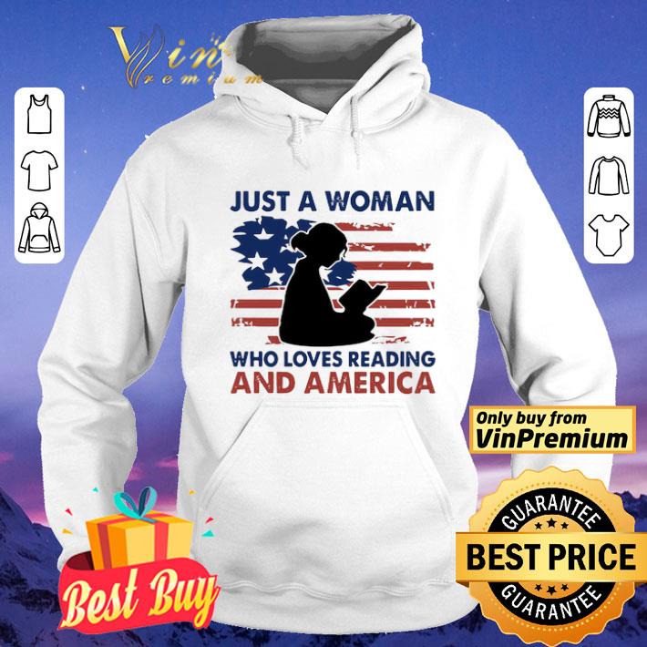 Just A Woman Who Loves Reading And America 4th Of July shirt