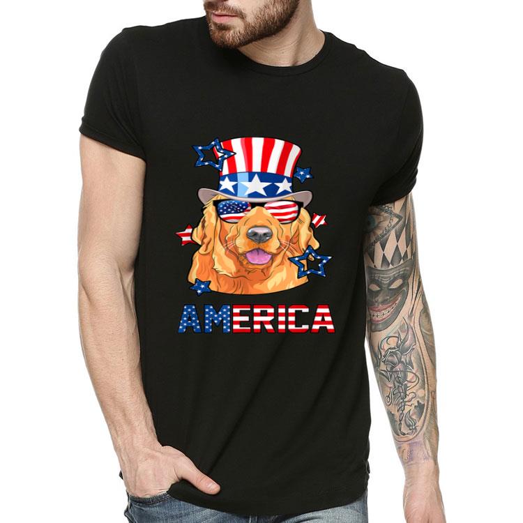 Golden Retriever America Dog 4th Of July USA Shirt