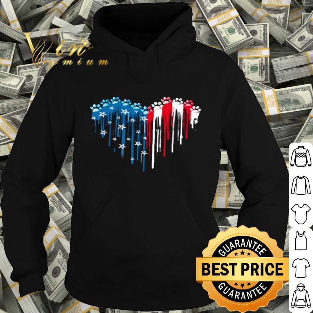 I love Paw Dog American Flag shirt