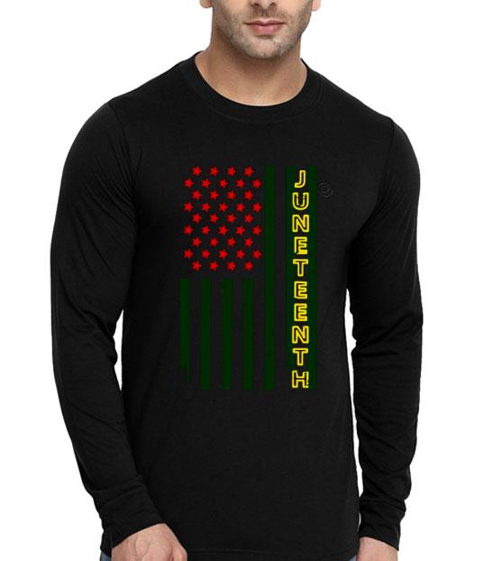 Juneteenth Green line American Flag Shirt