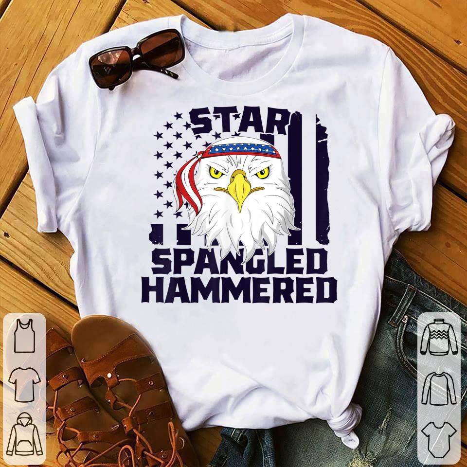 Patriotic Drinking Eagle Star Spangled Hammered 4th Of July Shirt