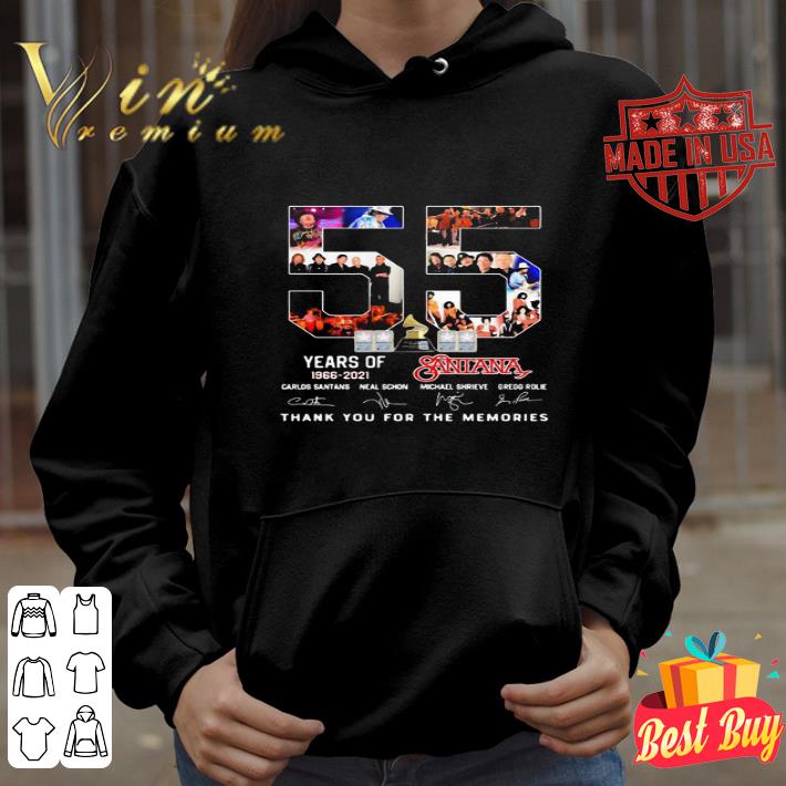 55 years of 1966 2021 Santana thank you for the memories signature shirt