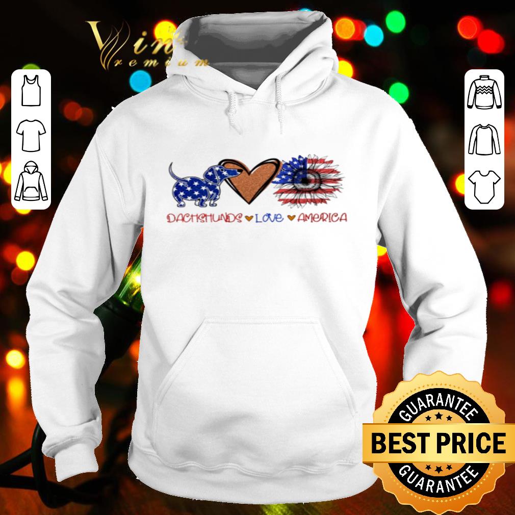 Dachshunds love America sunflower 4th of july shirt