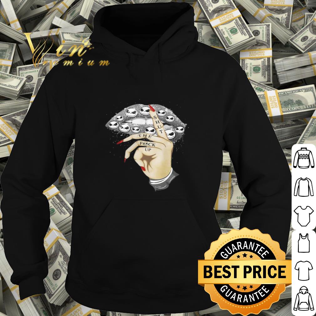 Glitter Jack Skellington head Lips Shut The Fuck Up shirt