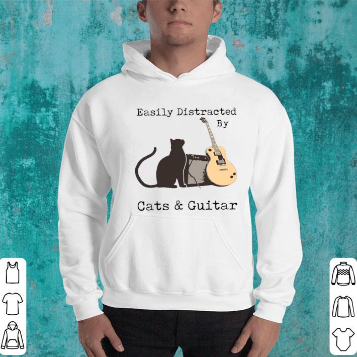 Easily Distracted By Cats And Guitar Shirt