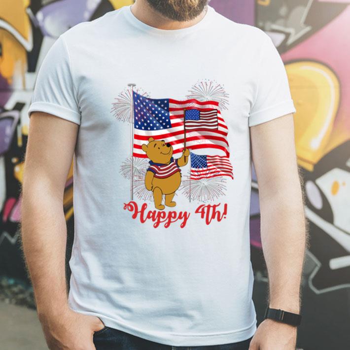Pooh Happy 4th July Firework American Flag Independence Day shirt