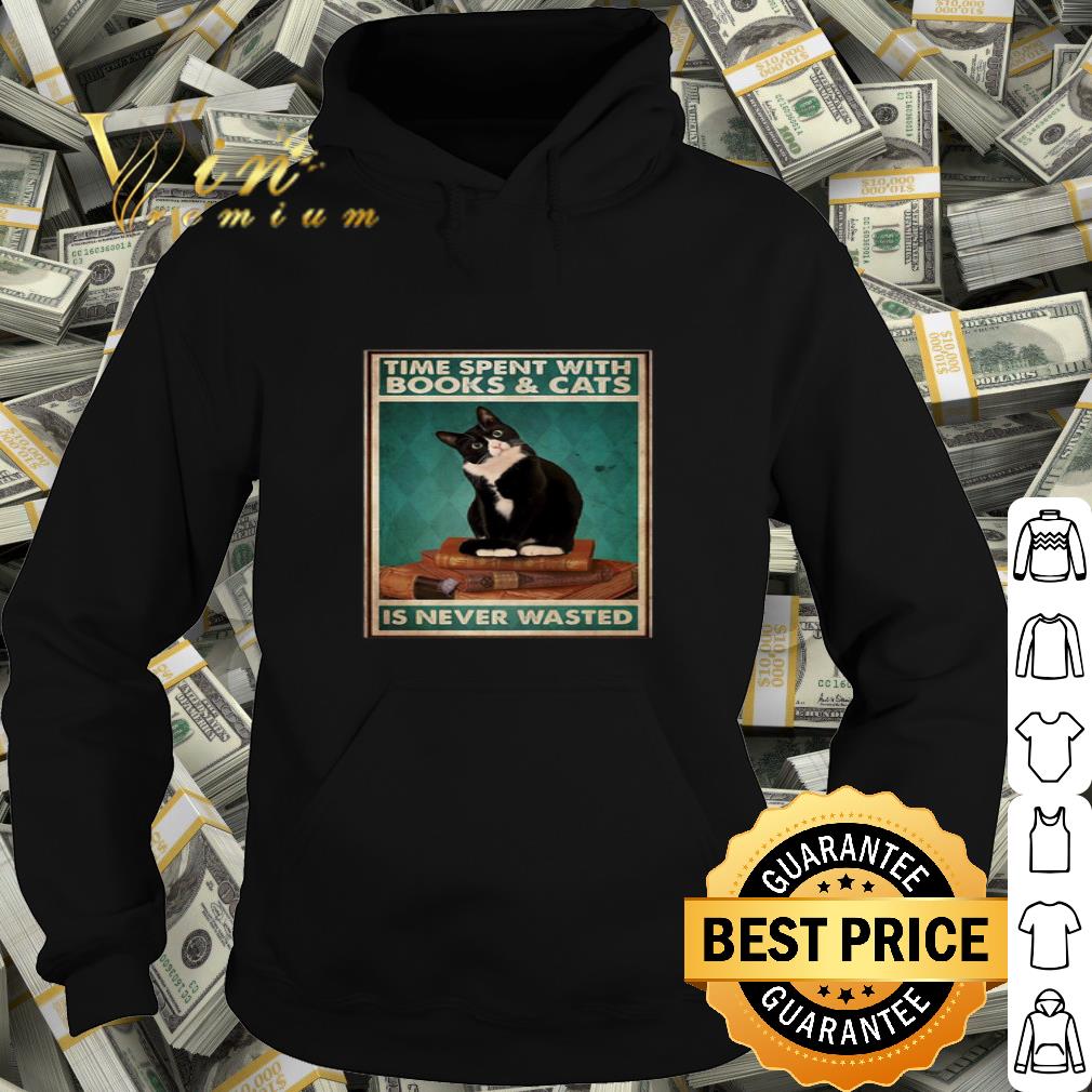 72179967 black cat time spent with books and cats is never wasted shirt 4 - Black cat Time Spent With Books And Cats Is Never Wasted shirt