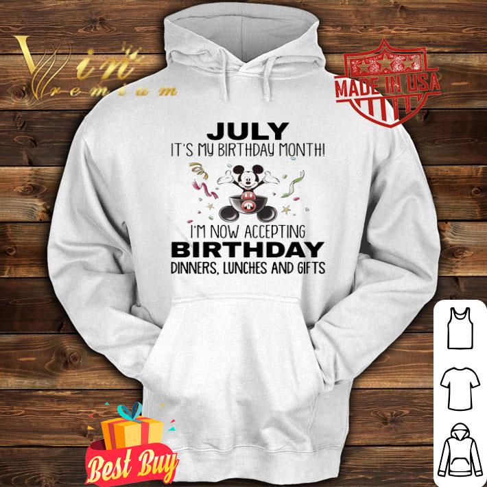 Disney Mickey Mouse July Birthday Dinners Lunches And Gifts shirt