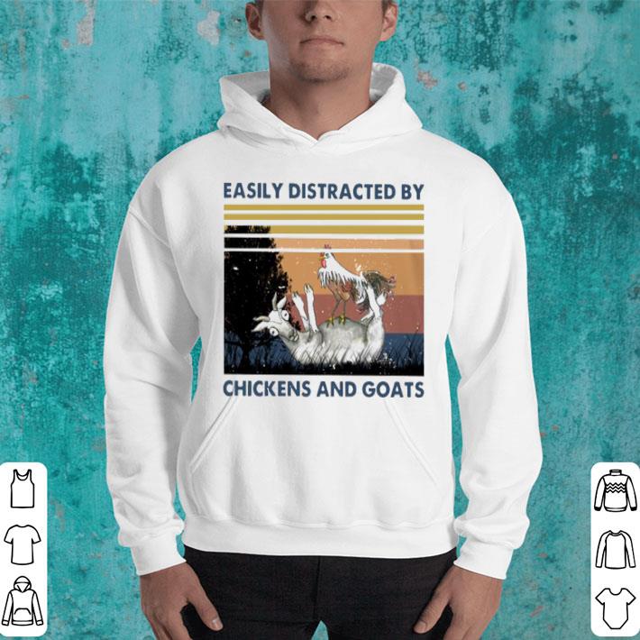 Easily Distracted By Chickens And Goats Vintage Shirt