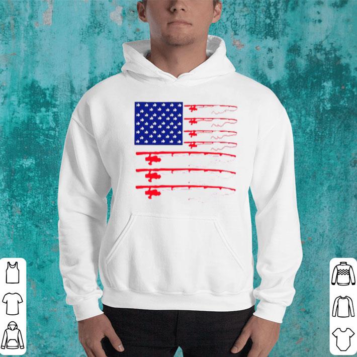 American Flag With Fishing Rods Shirt
