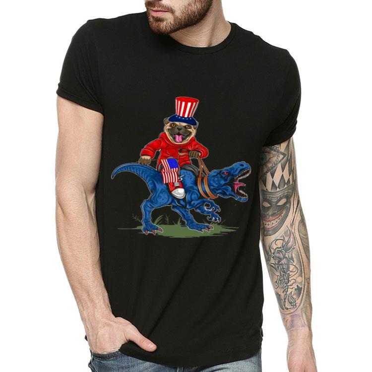 Clown Pug Riding Dinosaur Happy Independence Shirt 76dd5817 clown pug riding dinosaur happy independence shirt 4 - Clown Pug Riding Dinosaur Happy Independence Shirt