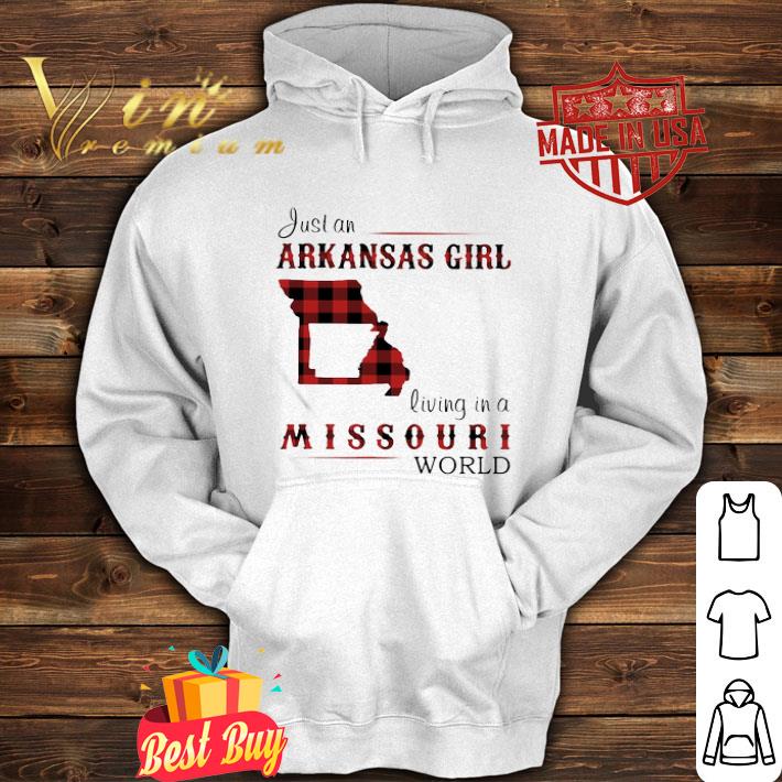 Just An Arkansas Girl Living In A Missouri World Map shirt