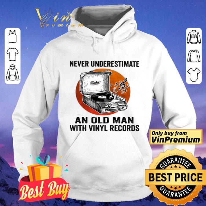 Never Underestimate An Old Man With Vinyl Records Antique Coal Disk Player shirt