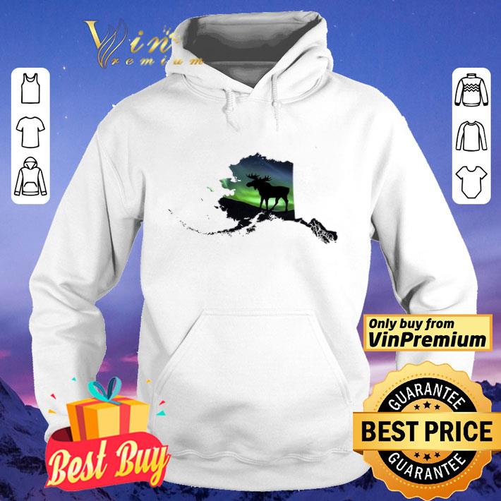 Moose Alaska Map Aurora Cool shirt