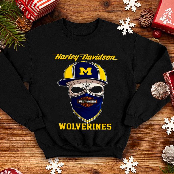 7b98f416 skull harley davidson wolverines hat shirt 4 - Skull Harley Davidson Wolverines Hat Shirt
