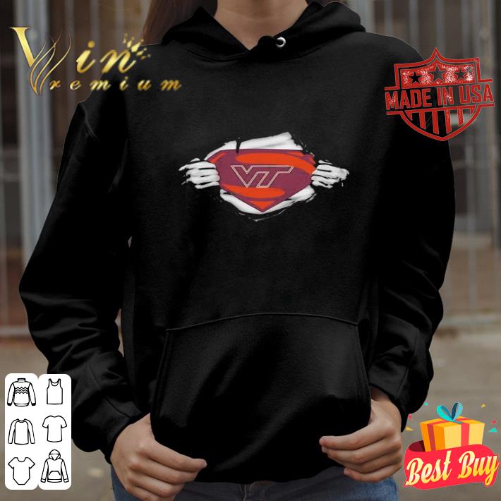 Virginia Tech Hokies Insides Me Superman Logo shirt