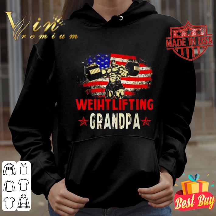 Weightlifting Grandpa American Flag Independence Day shirt