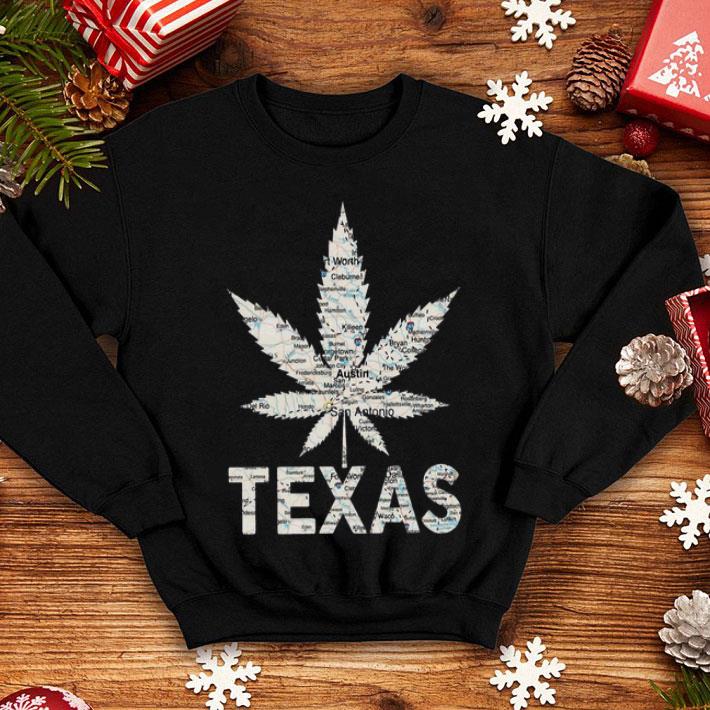 Weed Marijuana Texas To Map shirt