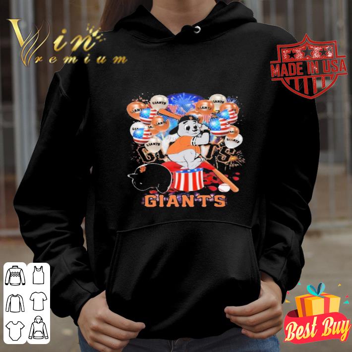 Firework Mascot San Francisco Giants Balloon American Flag shirt