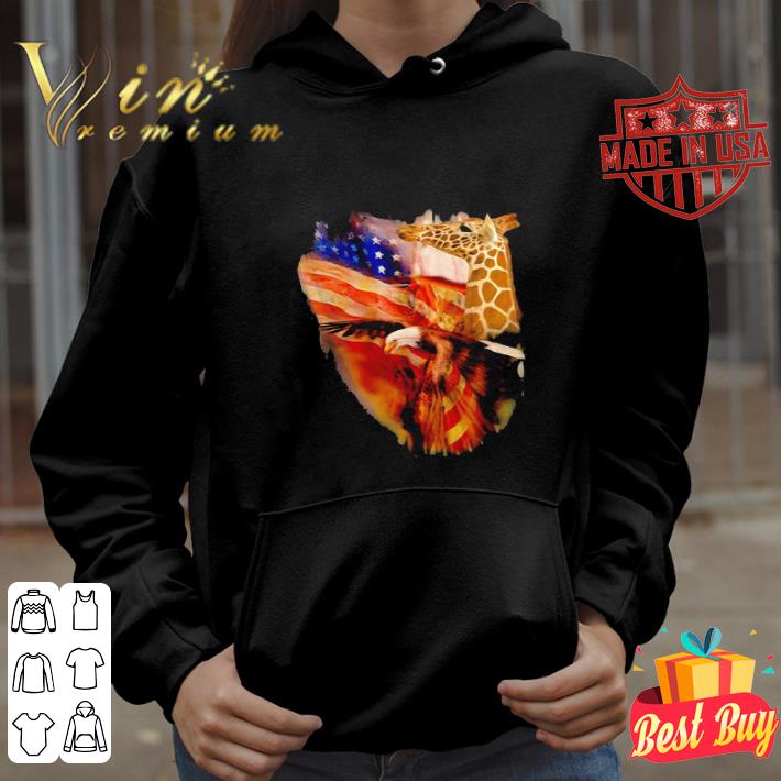Giraffe and Eagle America 4th of july independence day shirt