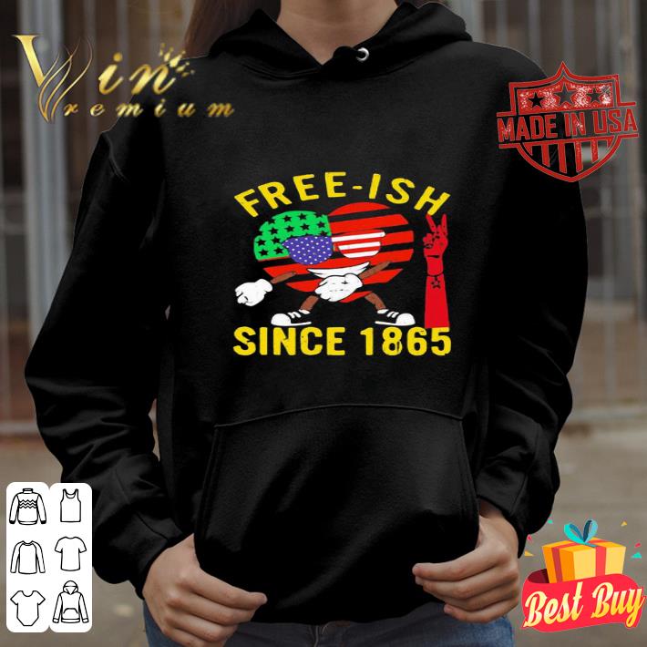 Dabbing Heart Free-ish Since 1865 American Flag Independence Day shirt