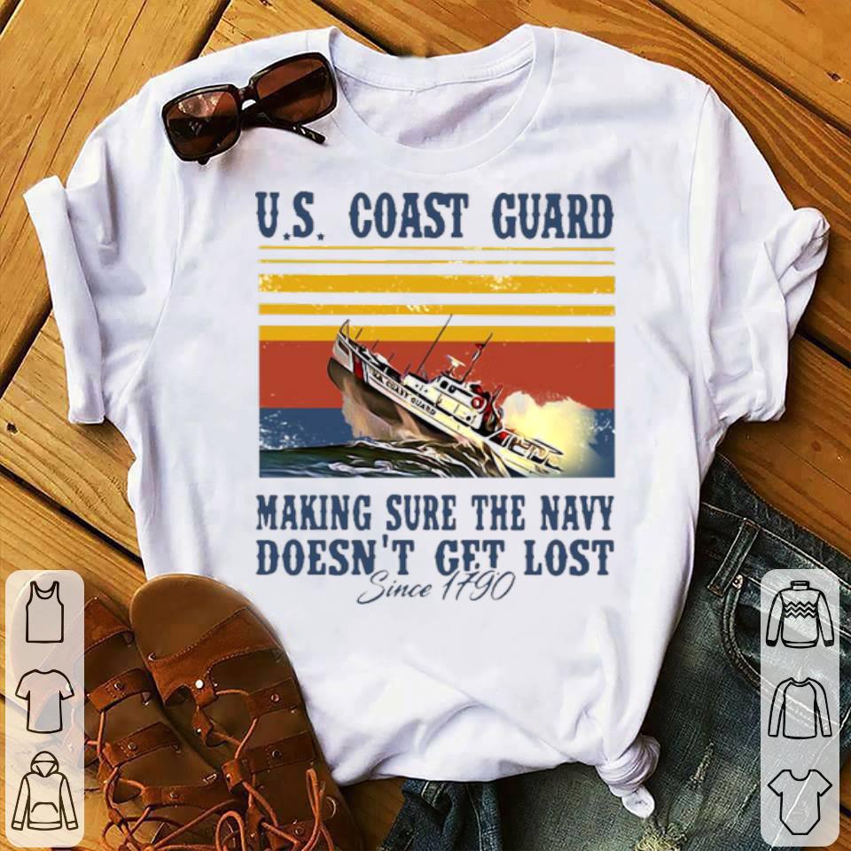 87929826 us coast guard making sure the navy doesn t get lost since 1790 vintage shirt 4 - US Coast Guard Making Sure The Navy Doesn’t Get Lost Since 1790 Vintage Shirt