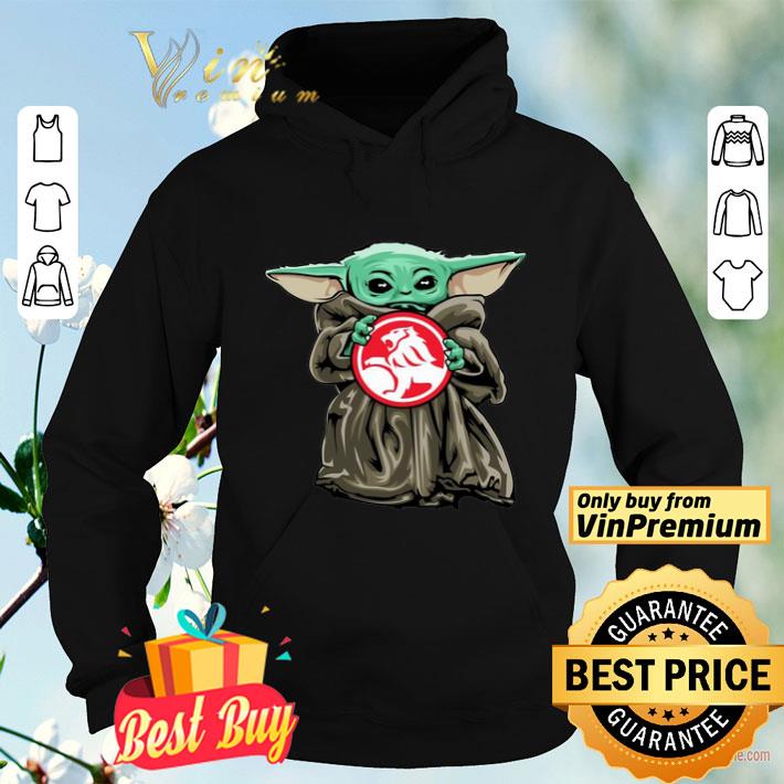 8e2ac343 baby yoda hug holden logo shirt 4 - Baby Yoda hug Holden logo shirt