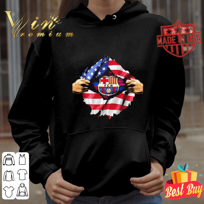 FC Barcelona Inside Me American Flag 4th Of July Independence Day shirt
