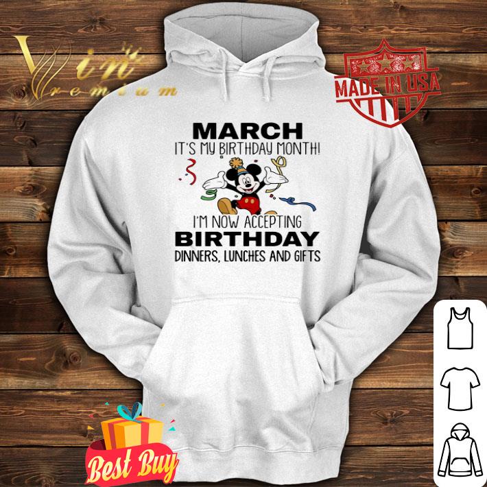 Mickey March It’s My Birthday Month I’m Now Accepting Birthday shirt