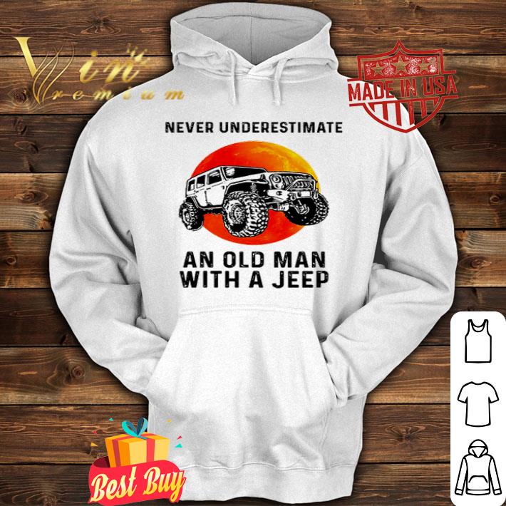 Never underestimate an old man with a Jeep car sunset shirt