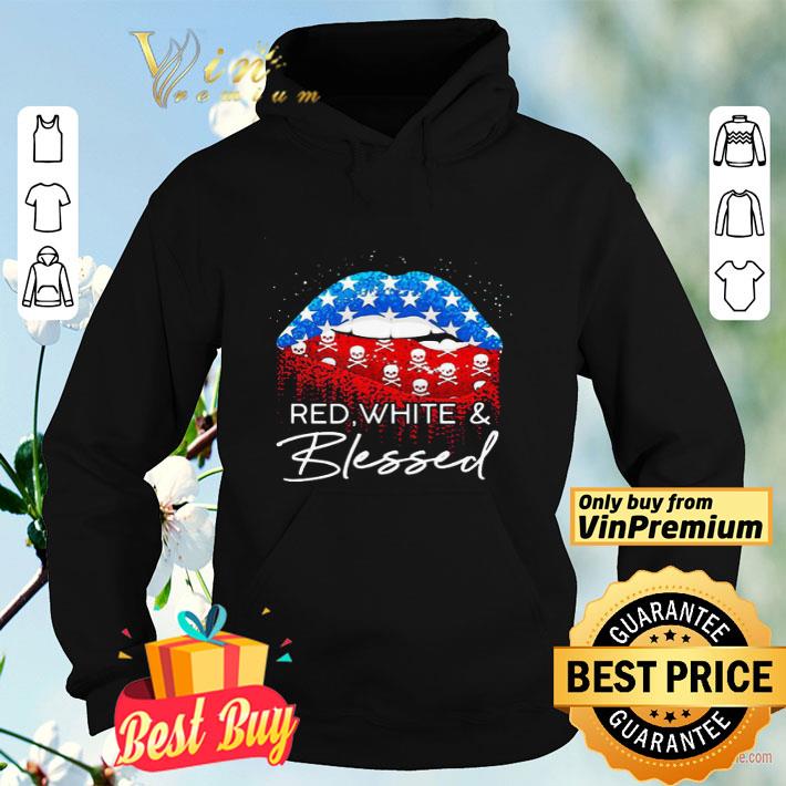 Red White Blessed Skullcap American Flag Independence Day shirt 9239ca22 red white blessed skullcap american flag independence day shirt 4 - Red White Blessed Skullcap American Flag Independence Day shirt