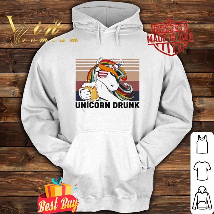 Vintage Unicorn Drunk American Flag Independence Day shirt