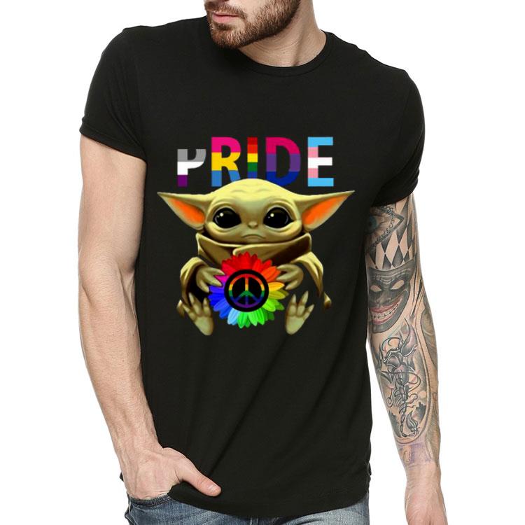 94279140 pride baby yoda hug hippie sunflower shirt 4 - Pride Baby Yoda Hug Hippie Sunflower Shirt