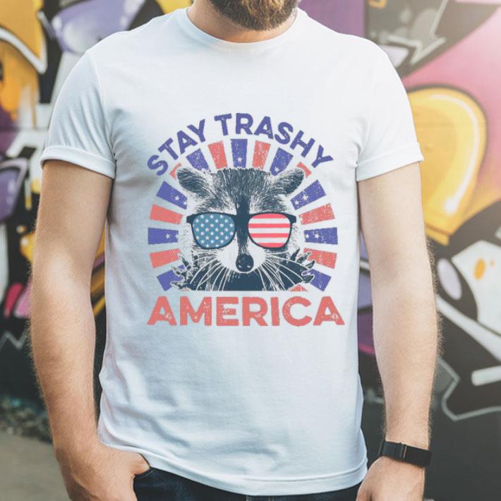 94c612de raccoon stay trashy america flag shirt 4 - Raccoon Stay Trashy America Flag Shirt