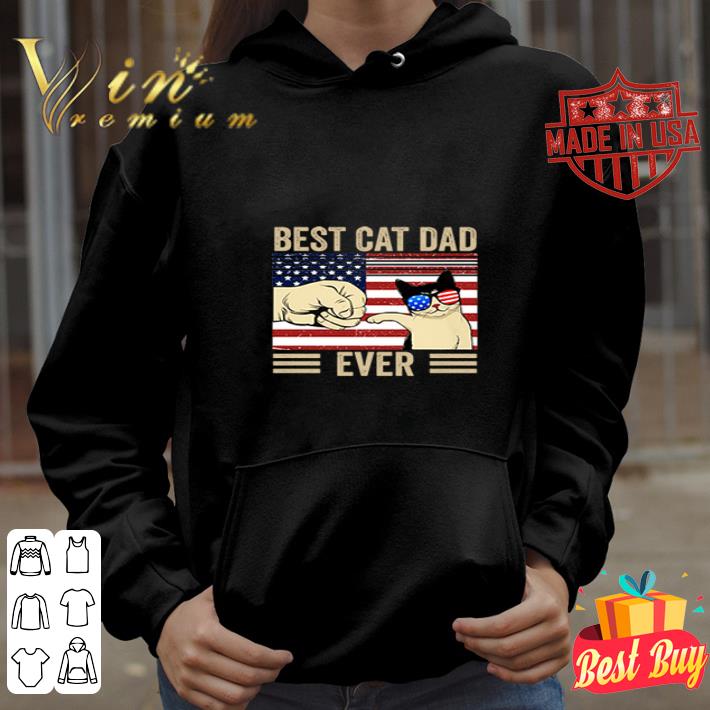Best Cat Dad Ever American USA Flag Fathers Day shirt
